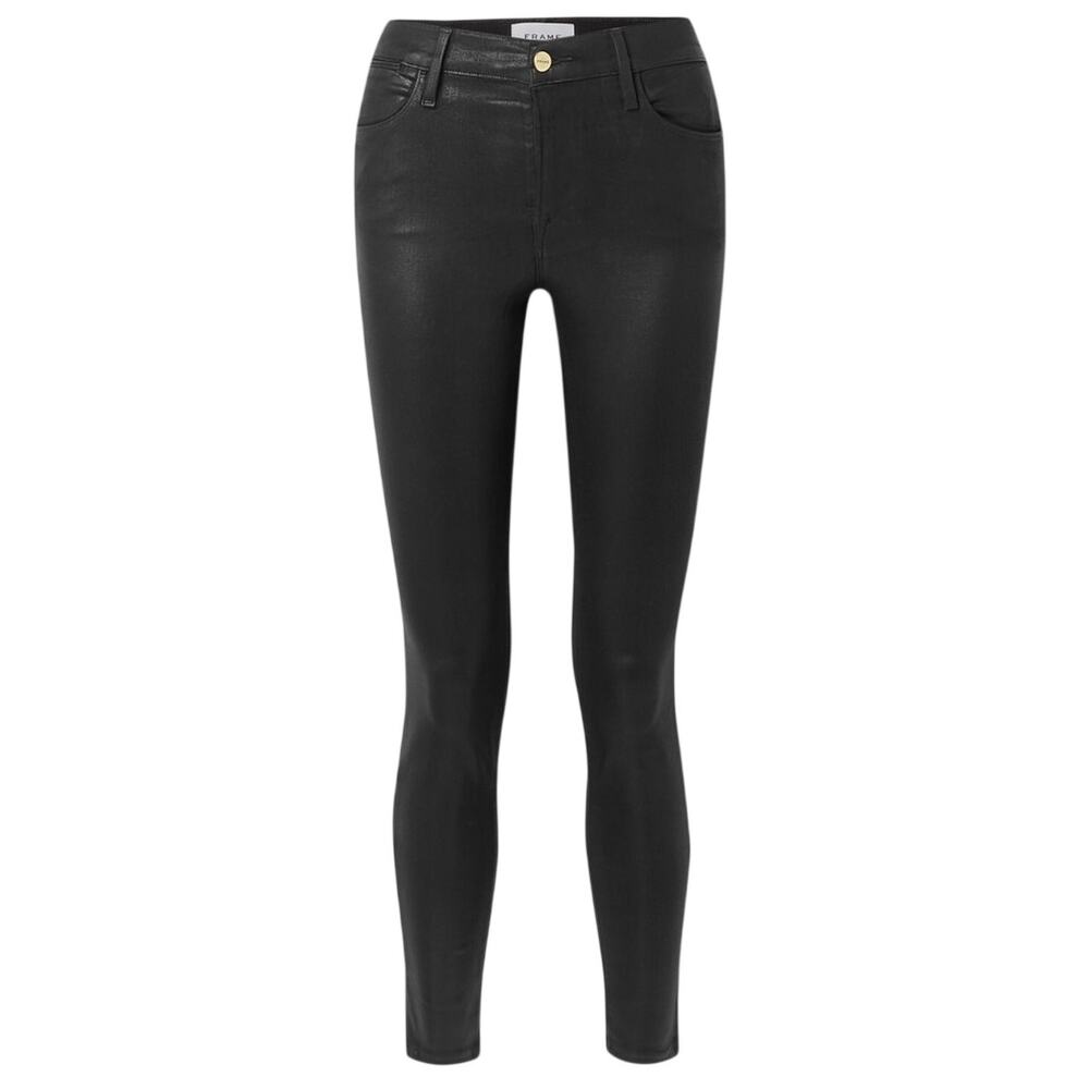 Frame Coated Black Le High Skinny Denim Jeans Size 27